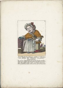 La naine Frau Agatha Zipperlingin avec un petit chien, vers 1710 - Martin Engelbrecht (attributed to)