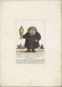 Le nain Gustavus Weinberger en ecclésiastique avec une coupe, vers 1710 - Martin Engelbrecht (attributed to)