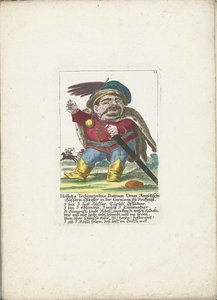 Le nain Holloka Tschimitschko Buttiam Uran en hussard, vers 1710 - Martin Engelbrecht (attributed to)