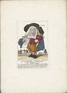 Le nain Lucas Hirnzwik en avocat, vers 1710 - Martin Engelbrecht (attributed to)