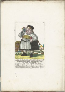 La naine Ursula Schleglin, vers 1710 - Martin Engelbrecht (attributed to)
