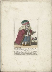 Le nain Vincentz Zipperling en manteau de fourrure, vers 1710 - Martin Engelbrecht (attributed to)
