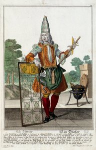 Un vitrier, gravure de Martin Engelbrecht