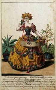Ancien métier : Un jardin pour sol. Gravure de Martin Engelbrecht