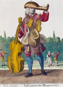 Joueur de luth, gravure de 