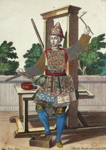 Fabricant de papiers colorés, gravure de Assemblage des nouveaux manouvriers habillés par Martin Engelbrecht (1684-1756), Allemagne - Martin Engelbrecht