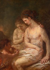 Deux nymphes avec Cupidon