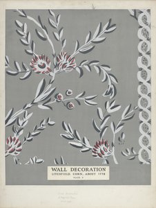 Mur décoré, vers 1938