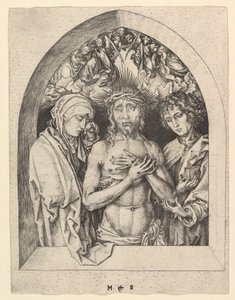Le Christ en homme de douleurs avec la Vierge et Saint Jean - Martin Schongauer