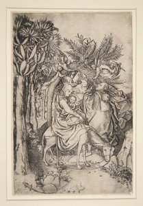 La Fuite en Égypte, de la série La Vie de la Vierge - Martin Schongauer