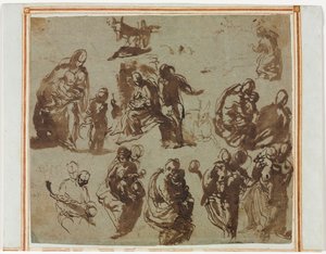 Divers croquis de la Vierge et l