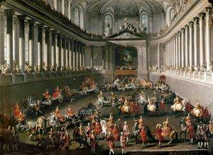 Le Damenkarussell (tournoi des dames) ... (huile sur toile)