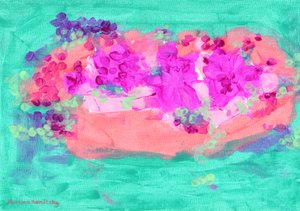 Panier de fleurs avec des roses - Martina Konitzky