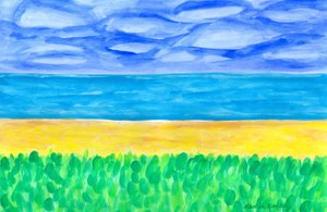 Plage de sable jaune et mer turquoise - Martina Konitzky