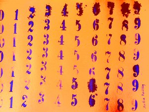 Timbre chiffres orange