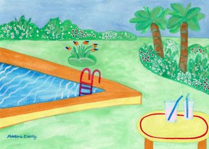 Avant la pluie à la piscine - Martina Konitzky