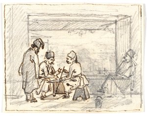 Orientaux jouant aux cartes