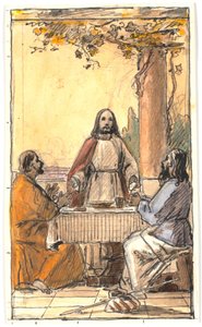 Le Christ et les deux disciples à Emmaüs