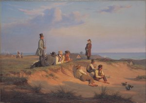 Hommes de Skagen un soir d