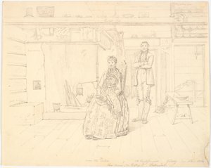 Maison paysanne norvégienne avec "Anne Oles Datter et Ole Christofersøn Gulsvig"