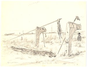Partie de plage avec place pour bateaux, Skagen - Martinus Rørbye