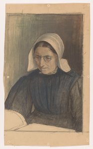 Femme lisant en costume traditionnel de Gooi - Martinus van Regteren Altena