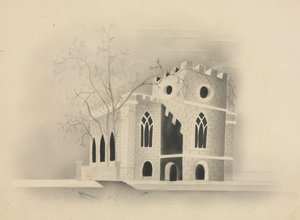 Une église gothique au clair de lune, 1840 - Mary Altha Nims
