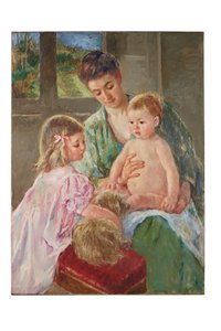 Enfants jouant avec un chien, 1907 - Mary Cassatt