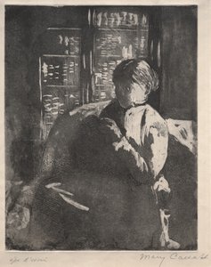 Tricot dans la bibliothèque - Mary Cassatt