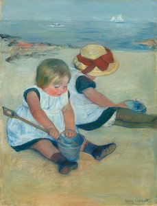 Enfants jouant sur la plage. 1884