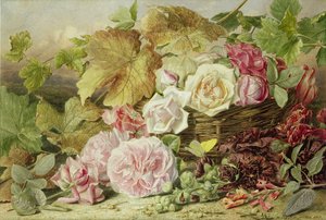 Pivoines, roses et roses trémières, 1862