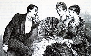Une jeune femme riche utilisant un éventail
