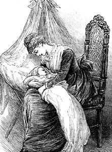 Une jeune mère câlinant son enfant