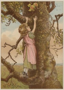 Fille grimpant pour les dernières pommes - Mary Ellen Edwards