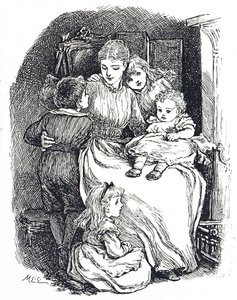 Illustration représentant une mère avec ses enfants - Mary Ellen Edwards
