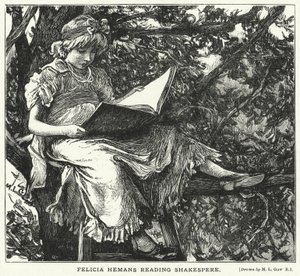 Felicia Hemans lisant Shakespeare