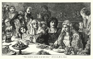 La mariée timide est à ses côtés (gravure)