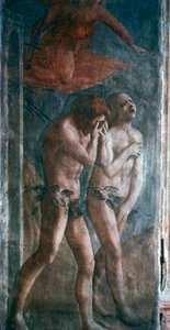Adam et Ève chassés du Paradis, détail, avant restauration, c1427 - Masaccio Tommaso