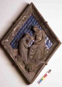 Pénitence, carreau en relief du Campanile