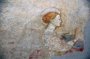 Fresque de Masolino da Panicale dans le baptistère de Castiglione, détail de l