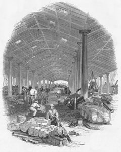 Hangar du quai du Trafalgar Dock, Liverpool, Angleterre