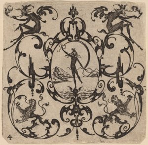 Ornement avec grotesque
