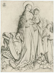 Madonna avec un ange donnant des roses