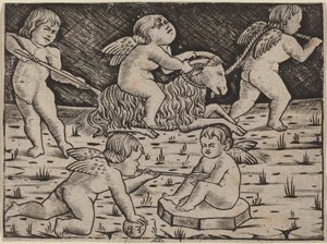 Cinq cupidons jouant - Master F.B.
