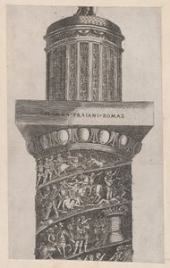 Speculum Romanae Magnificentiae : La partie supérieure de la Colonne Trajane, montrant ara..., 16e siècle - Master GA