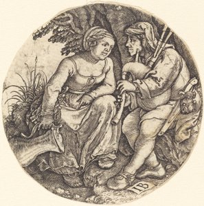 Joueur de cornemuse avec son amante