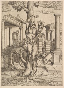 Homme contre un arbre, vers 1543-44 - Master IQV