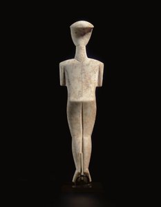 Figure féminine cycladique allongée, pièce maîtresse du Maître Schuster, Cycladique Ancien II, vers 2400 av. J.-C. - Master Schuster