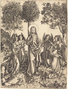 Le Christ dans le désert servi par des anges