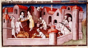 Scène du Livre des merveilles de Marco Polo..., début du XVe siècle